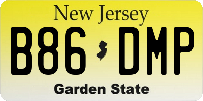 NJ license plate B86DMP