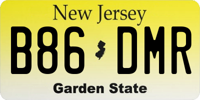 NJ license plate B86DMR