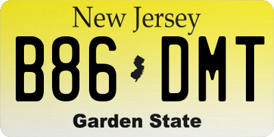 NJ license plate B86DMT