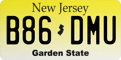 NJ license plate B86DMU