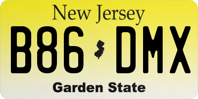 NJ license plate B86DMX