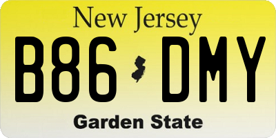 NJ license plate B86DMY