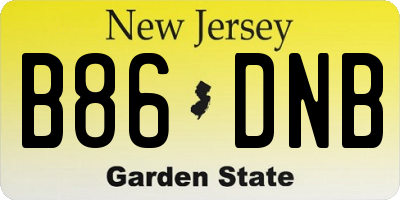 NJ license plate B86DNB