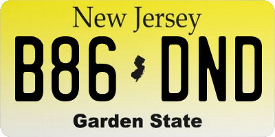 NJ license plate B86DND