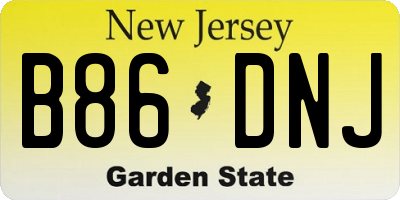 NJ license plate B86DNJ