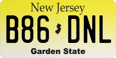 NJ license plate B86DNL