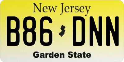 NJ license plate B86DNN