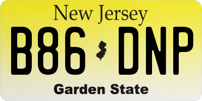 NJ license plate B86DNP