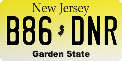 NJ license plate B86DNR