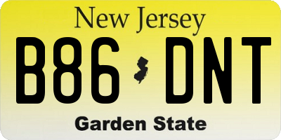 NJ license plate B86DNT