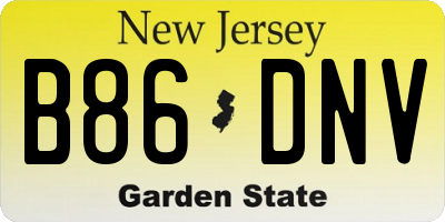 NJ license plate B86DNV