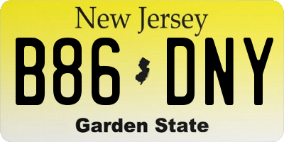 NJ license plate B86DNY