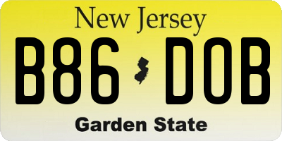 NJ license plate B86DOB