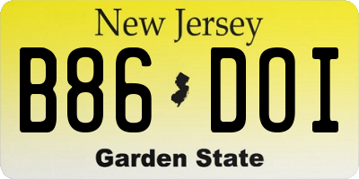 NJ license plate B86DOI
