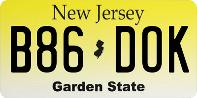NJ license plate B86DOK