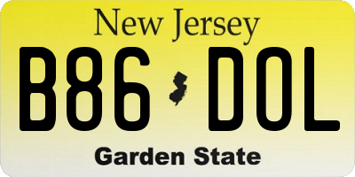 NJ license plate B86DOL