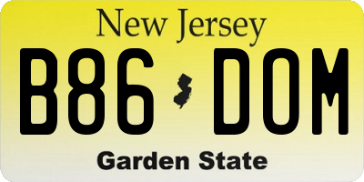 NJ license plate B86DOM