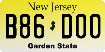 NJ license plate B86DOO