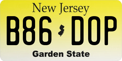 NJ license plate B86DOP