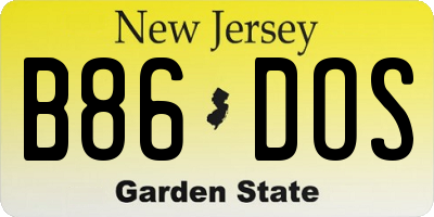 NJ license plate B86DOS