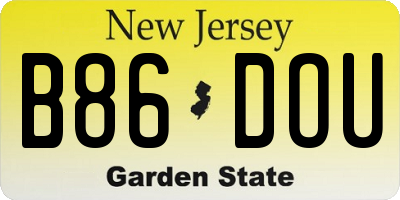 NJ license plate B86DOU