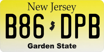 NJ license plate B86DPB