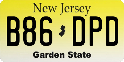 NJ license plate B86DPD