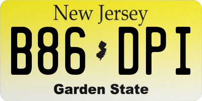 NJ license plate B86DPI