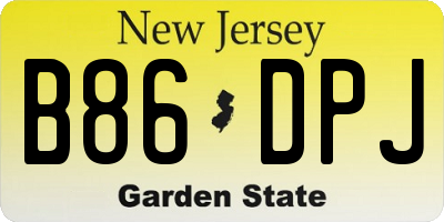 NJ license plate B86DPJ