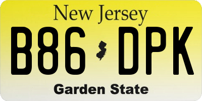 NJ license plate B86DPK