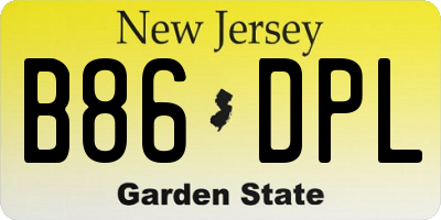 NJ license plate B86DPL