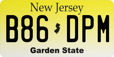 NJ license plate B86DPM