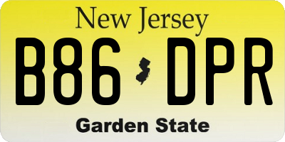 NJ license plate B86DPR