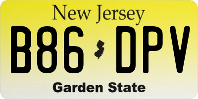 NJ license plate B86DPV