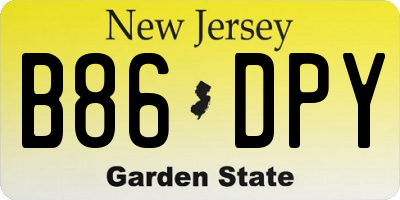 NJ license plate B86DPY
