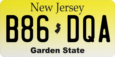 NJ license plate B86DQA