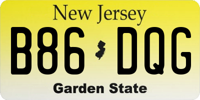 NJ license plate B86DQG