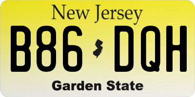 NJ license plate B86DQH