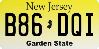 NJ license plate B86DQI
