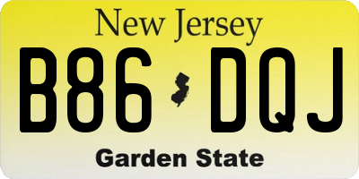 NJ license plate B86DQJ