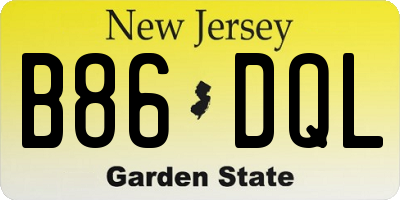 NJ license plate B86DQL