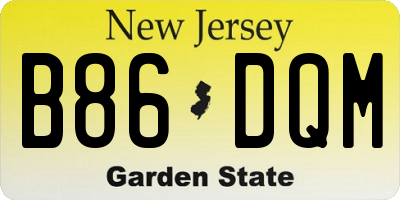 NJ license plate B86DQM