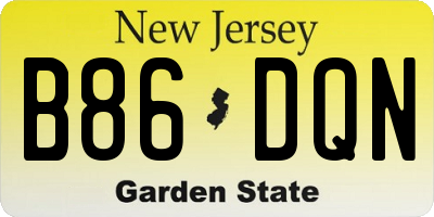 NJ license plate B86DQN