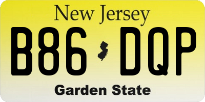NJ license plate B86DQP