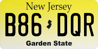 NJ license plate B86DQR
