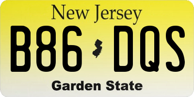 NJ license plate B86DQS