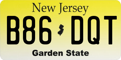 NJ license plate B86DQT