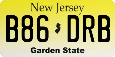 NJ license plate B86DRB