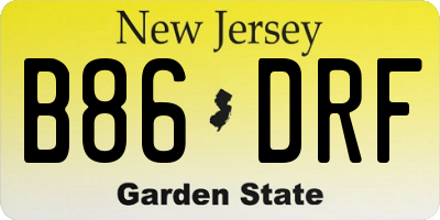 NJ license plate B86DRF