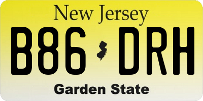 NJ license plate B86DRH